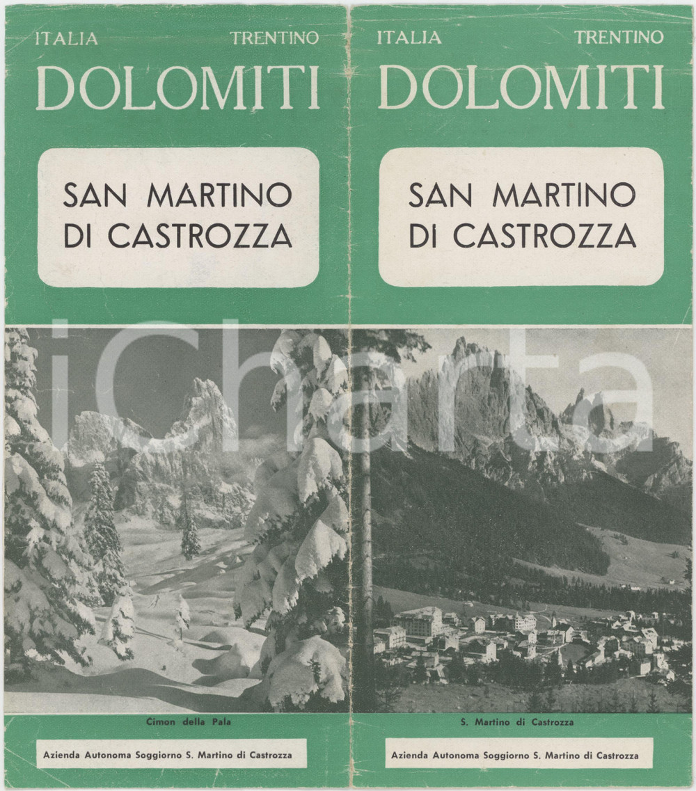 1950 ca TURISMO DOLOMITI - SAN MARTINO DI CASTROZZA *Pieghevole ILLUSTRATO