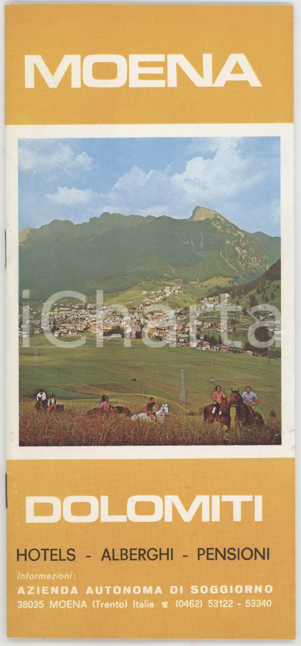 1974 TURISMO DOLOMITI - MOENA - Pieghevole ILLUSTRATO alberghi