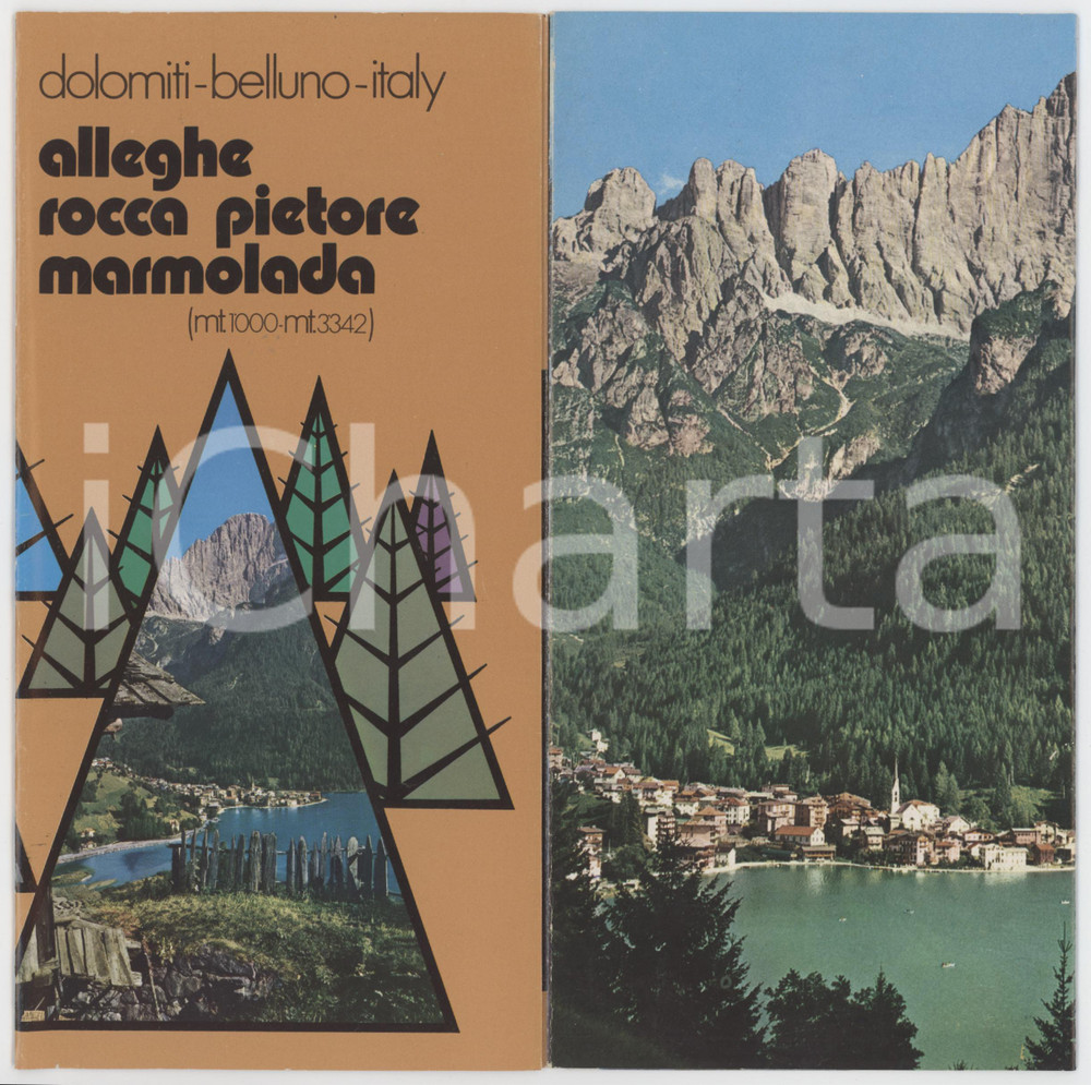 1970 ca TURISMO DOLOMITI MARMOLADA - ALLEGHE - ROCCA PIETORE - Pieghevole