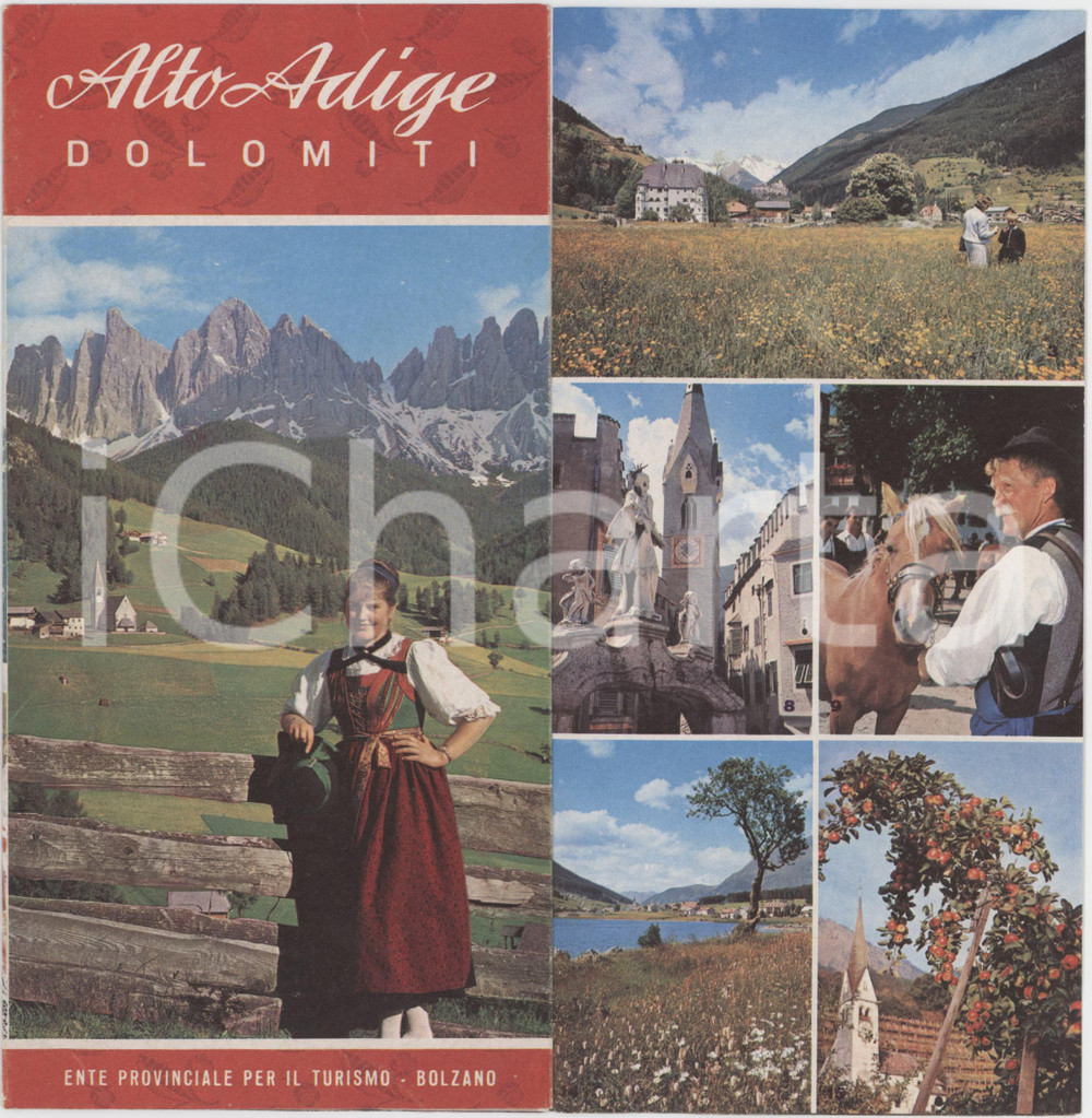 1961 TURISMO ALTO ADIGE - DOLOMITI - Pieghevole illustrato BERANN - COSTUMI