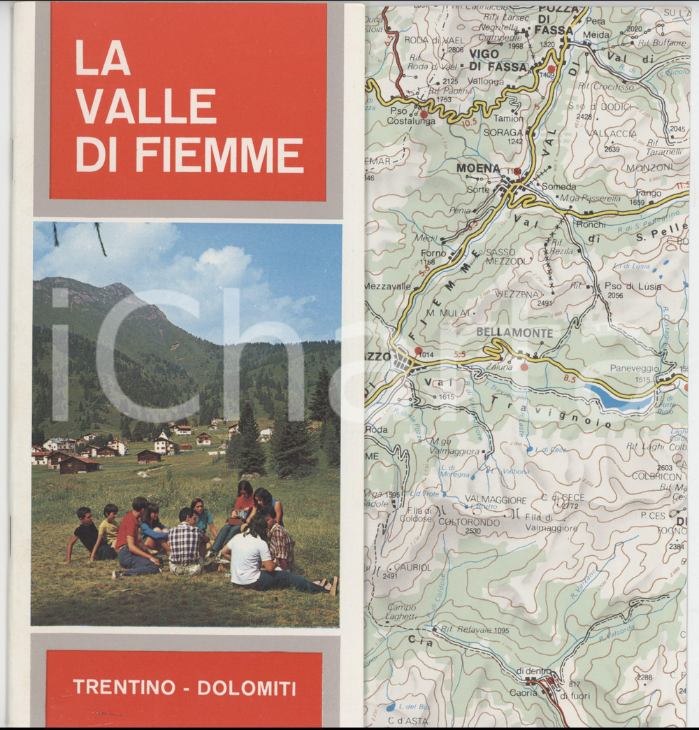 1968 TURISMO TRENTINO DOLOMITI - VAL DI FIEMME - Pieghevole illustrato mappa Pubblicazione d'epoca, illustrata a colori, con mappa all'interno.PAGINE: 24  GOOD/buono  Formato: 10x21 cm originale e autentica 1