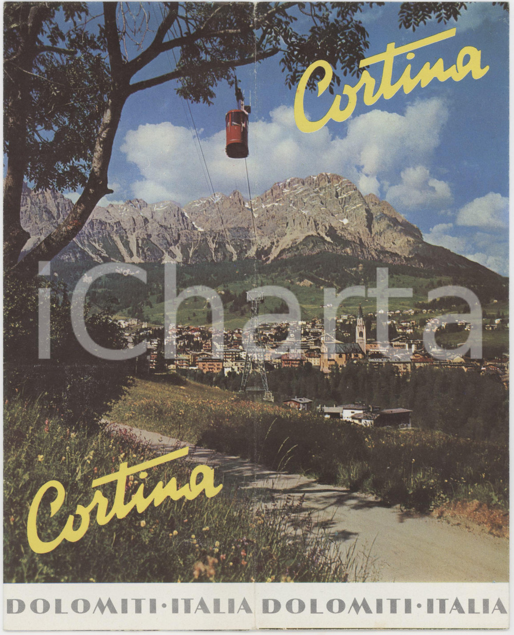 1960 ca TURISMO DOLOMITI CORTINA D'AMPEZZO - Pieghevole illustrato