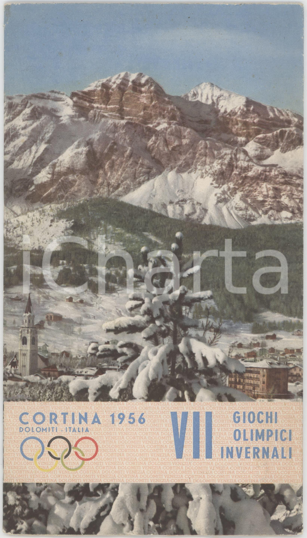 1956 TURISMO CORTINA D'AMPEZZO VII Giochi Olimpici iNVERNALI - Pieghevole