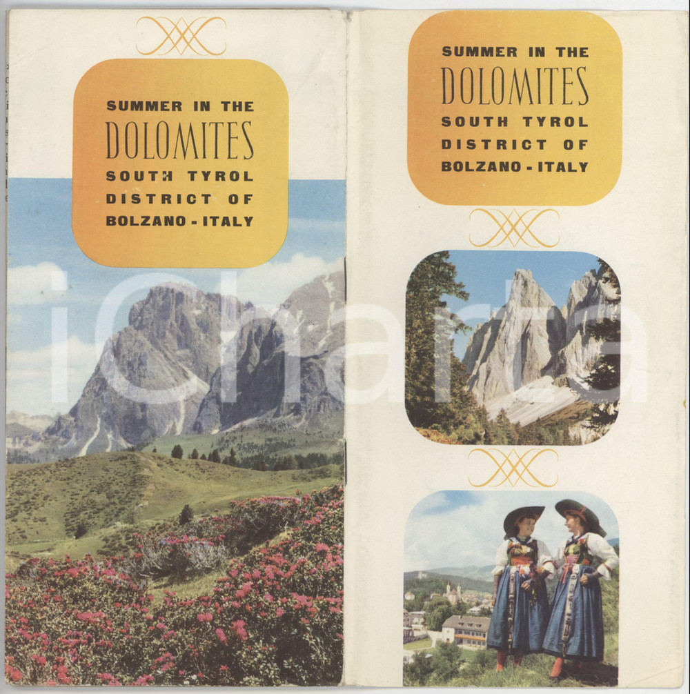 1970 ca TURISMO DOLOMITI SUDTIROLO - Pieghevole illustrato English