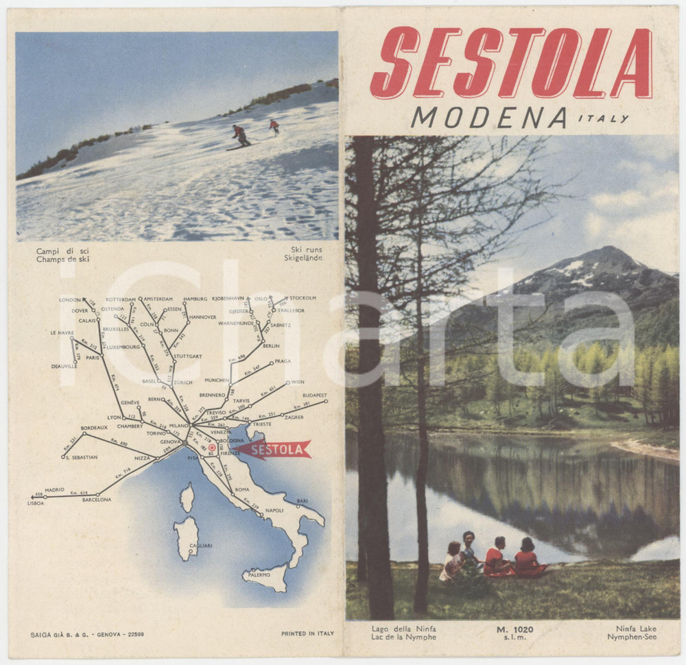 1960 ca TURISMO SESTOLA - MODENA - Pieghevole illustrato VINTAGE