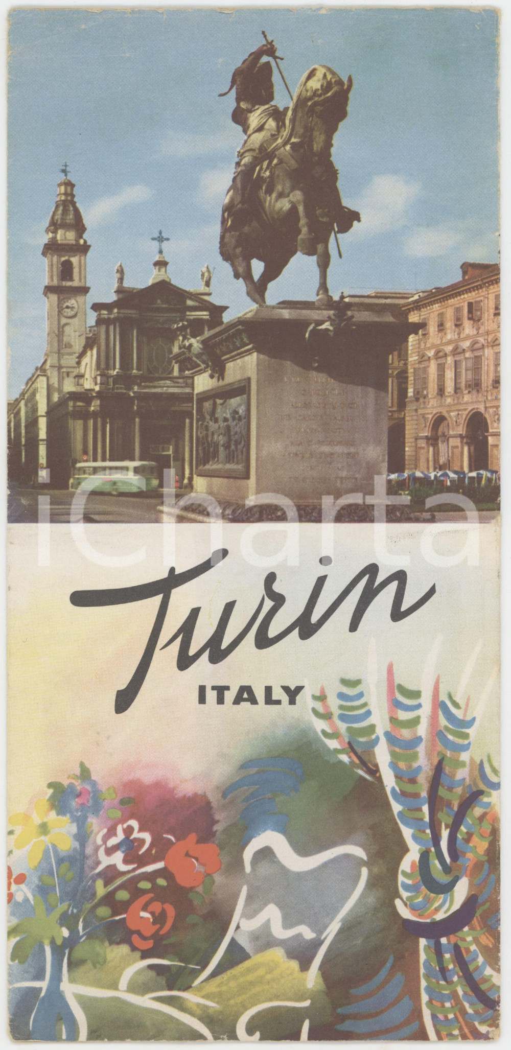 1960 ca TORINO - TURIN (ITALY) Pieghevole illustrato ENGLISH