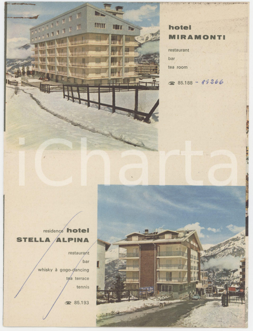 1970 ca TURISMO SAUZE D'OULX (TO) Hotel STELLA ALPINA - Pieghevole ILLUSTRATO