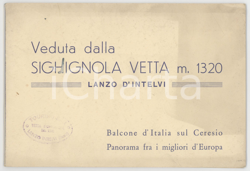 1960 ca LANZO D'INTELVI (CO) Veduta dalla SIGHIGNOLA Vetta - Foto tripla Fotografia seriale tripla, con copertina in cartoncino. FAIR/discreto brunitura in copertina Formato: 63x14 cm originale e autentica 2