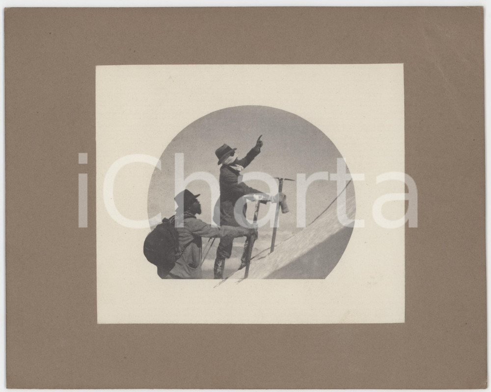 Fotografia d epoca originale 1920 ca ITALIA  ALPINISMO Due scalatori in cordata  Fotografia 21x16 cm 1