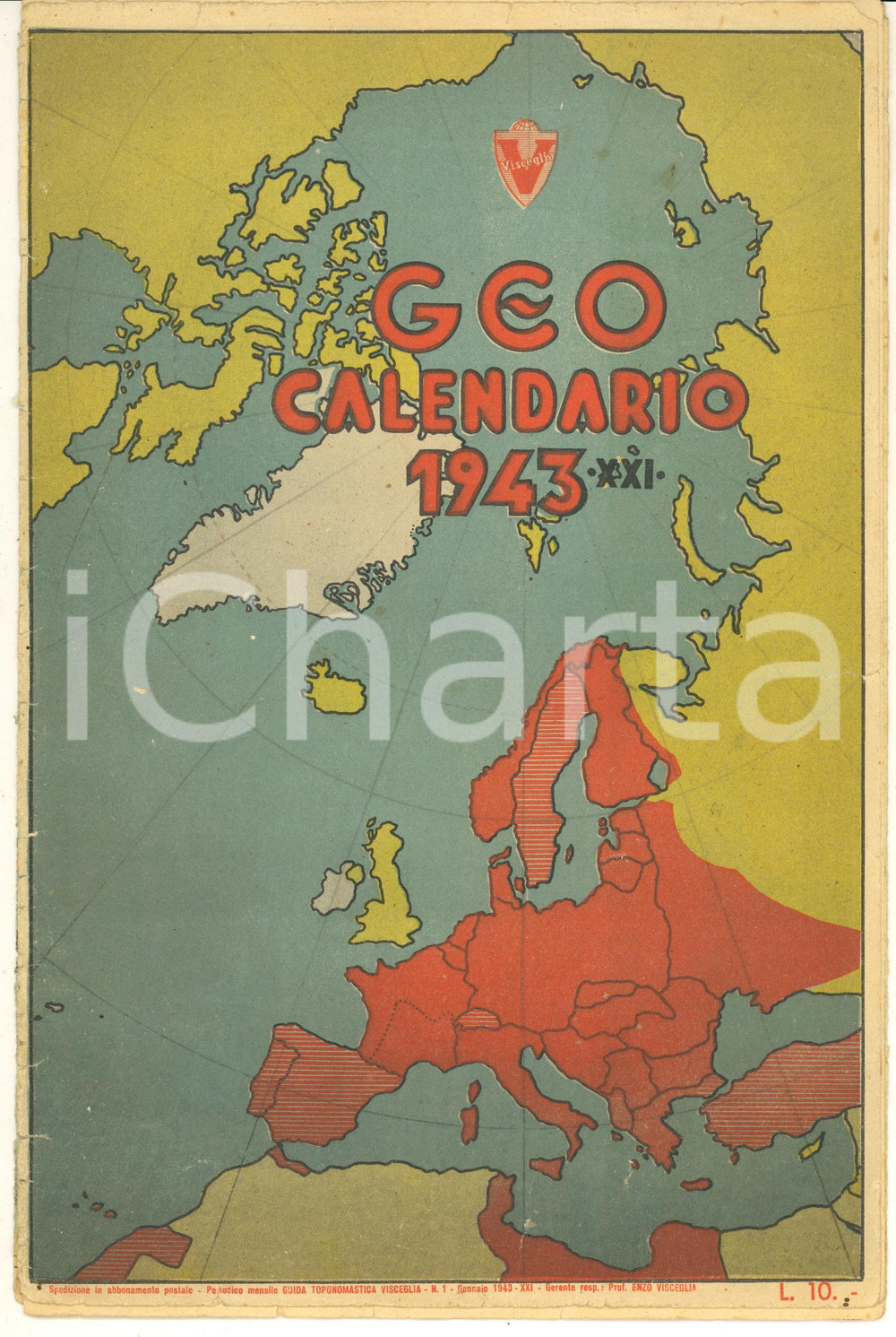 Mappa, planimetria storica 1943 WWW2 Geocalendario  VISCEGLIA  DANNEGGIATO 20x30 cm 1