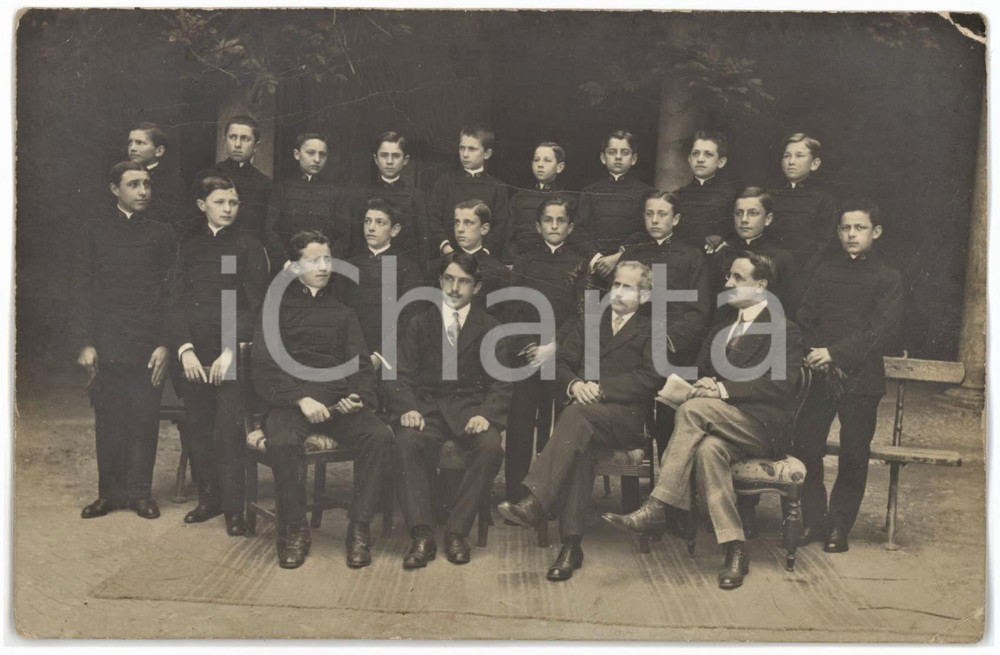 1914 PIACENZA Classe di istituto maschile con insegnanti *Foto 14x9 cm