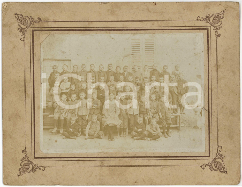 1890 ca COSTUME ITALIA Scuola elementare maschile - Bambini *Foto 24x19 cm