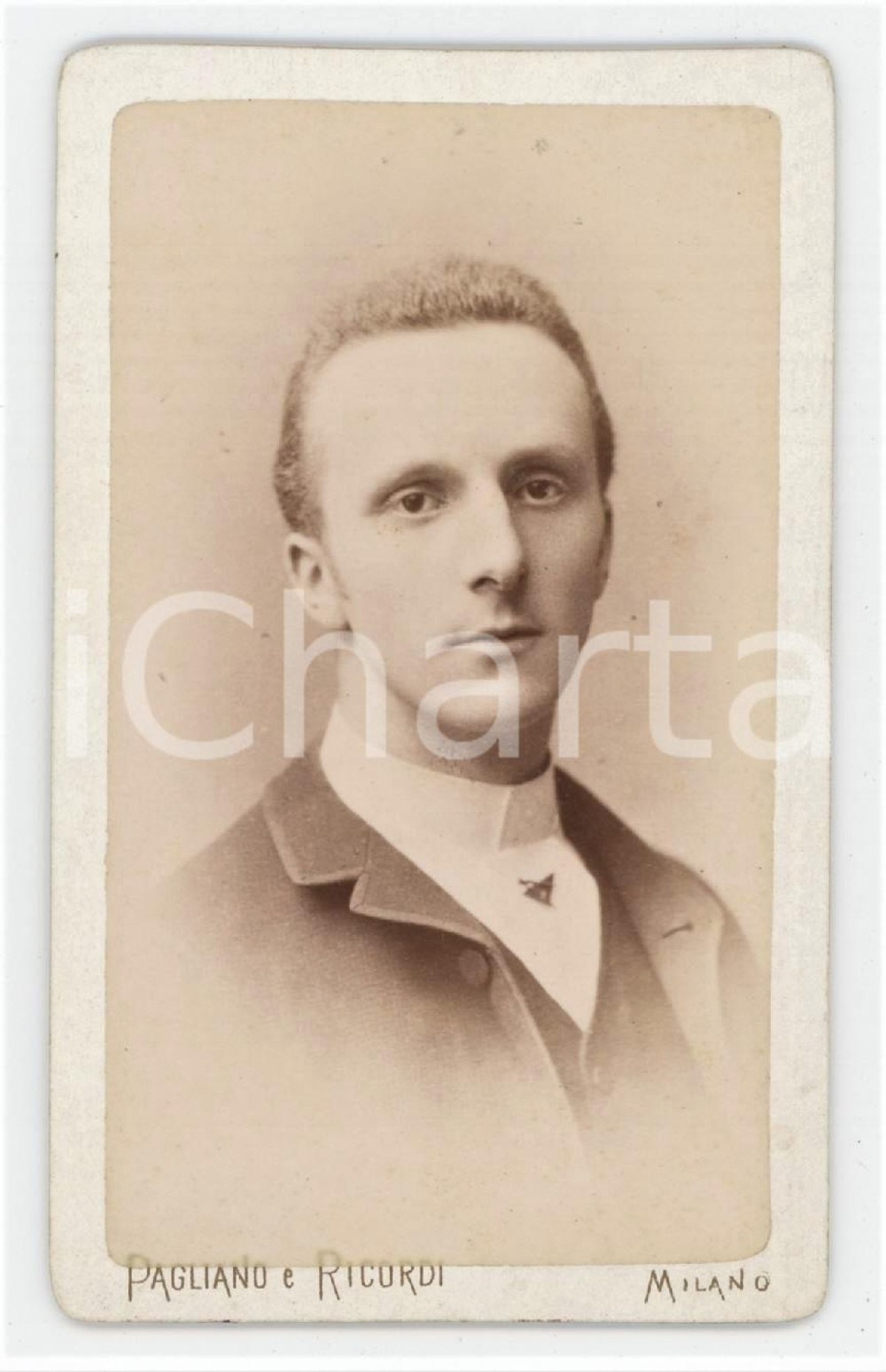 1880 ca MILANO Ritratto di giovane uomo - "Gualtiero senior" - Foto PAGLIANO CDV