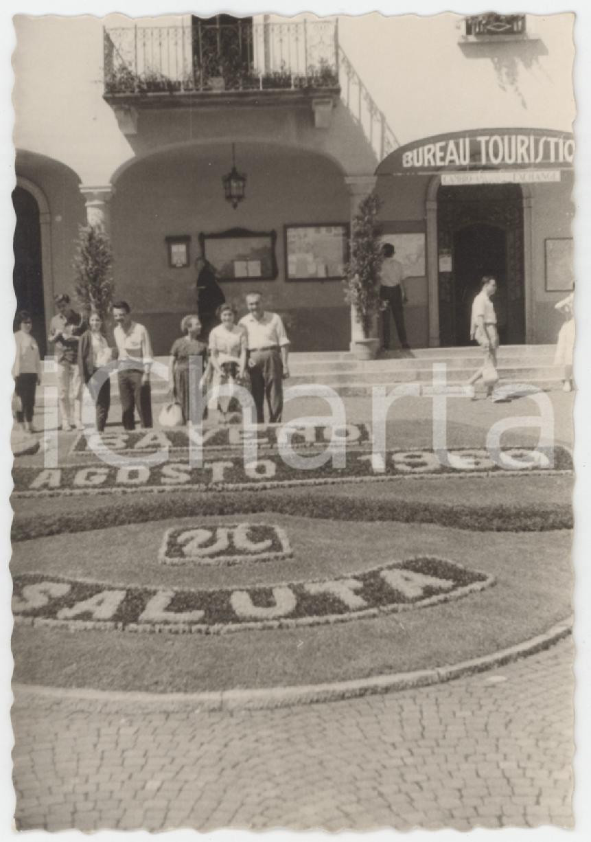 1960 BAVENO (VCO) Municipio - Aiuola fiorita - Fotografia ANIMATA 7x10 cm