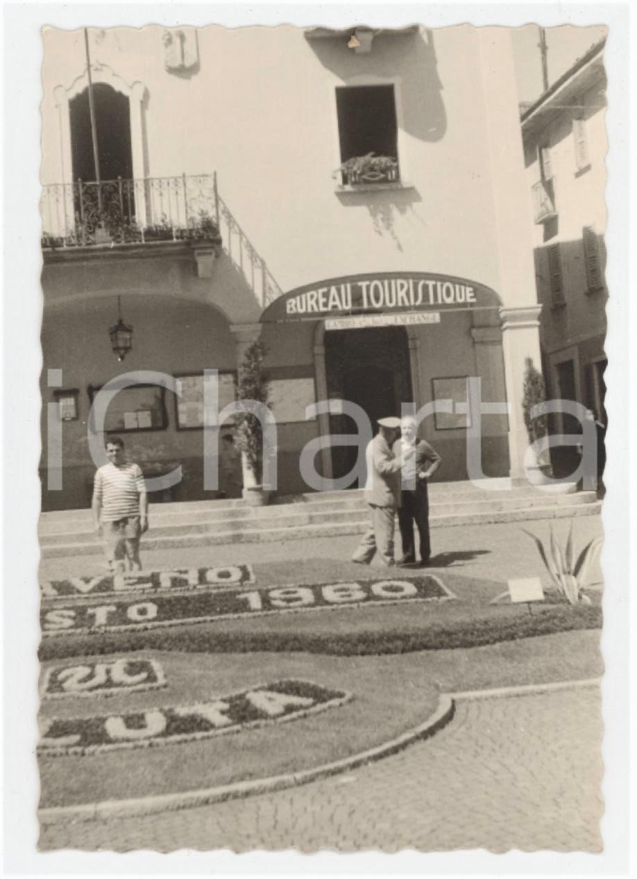 1960 BAVENO (VCO) Municipio - Aiuola fiorita - Foto ANIMATA 7x10 cm