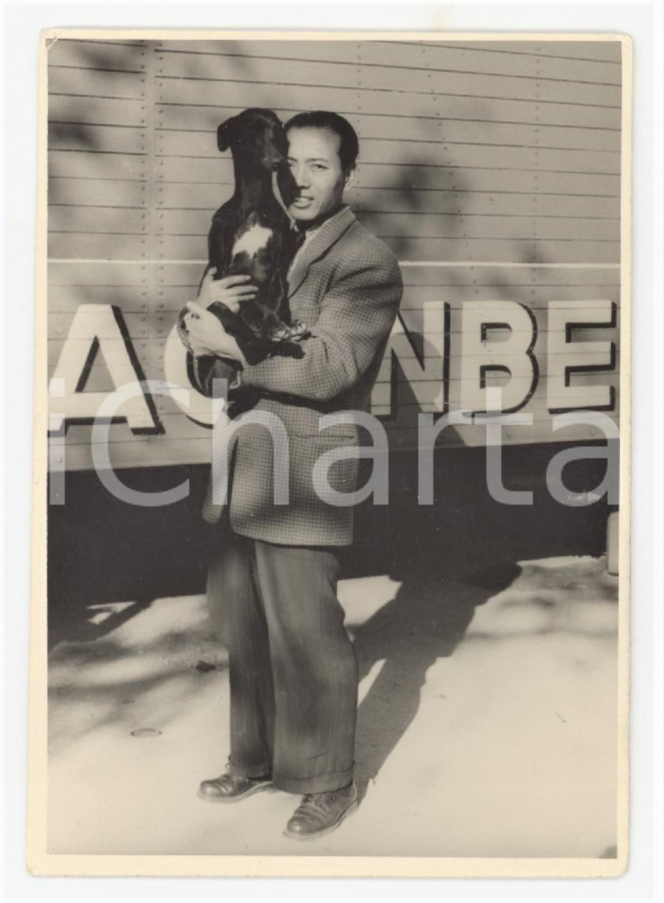 1950 ca GERMANIA Circo Carl HAGENBECK - Artista con un cane - Foto 7x9 cm