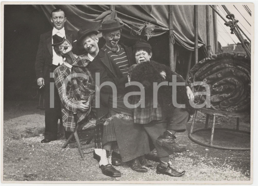 1950 ca GERMANIA - CIRCO - Gruppo di pagliacci - Foto 18x13 cm