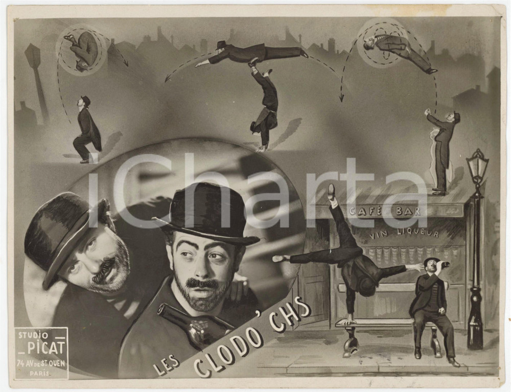 1950 ca CIRCUS FRANCE Les CLODO' CHS - Photomontage 24x18 cm
