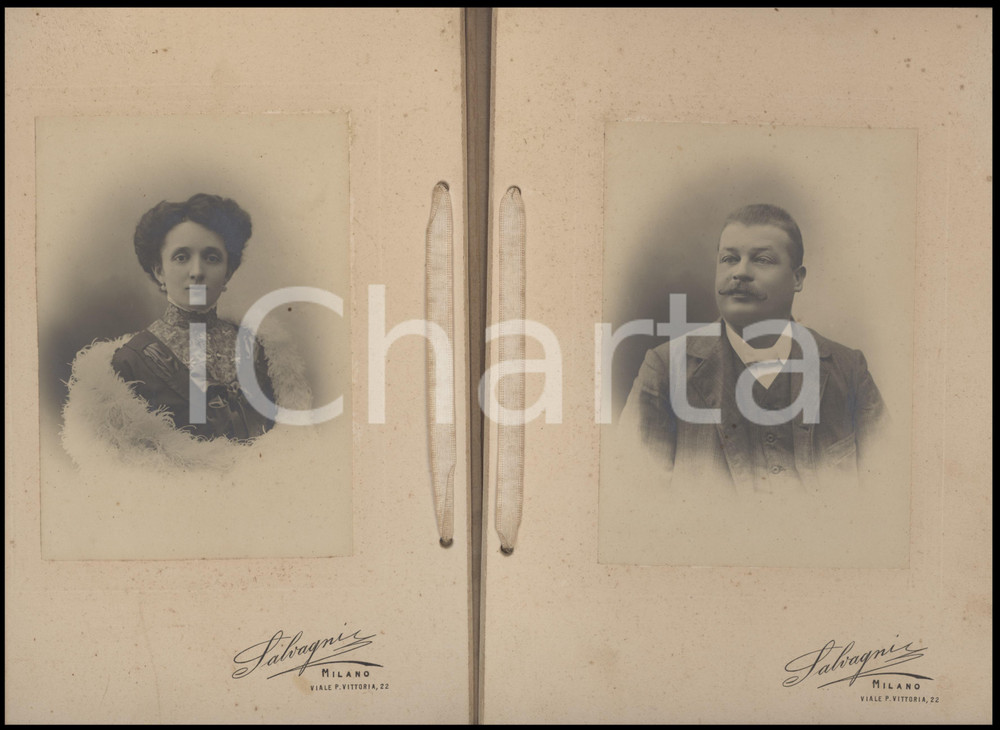 1900 ca MILANO Ritratto di una coppia di sposi - Fotografie SALVAGNI