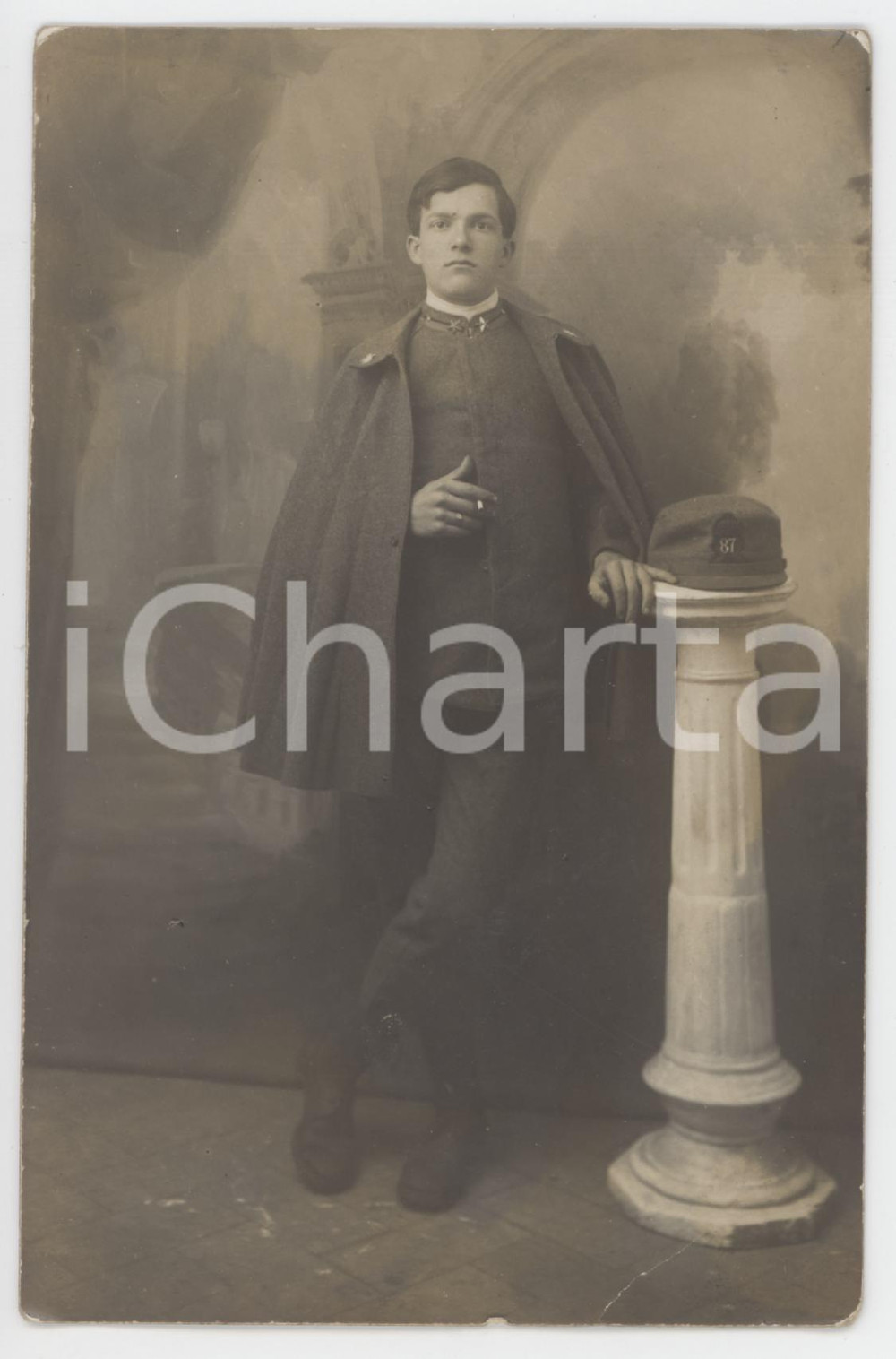 1915 ca WW1 SIENA Ritratto soldato S. VERRI 87° Regg. Fanteria - Foto  9x14 cm