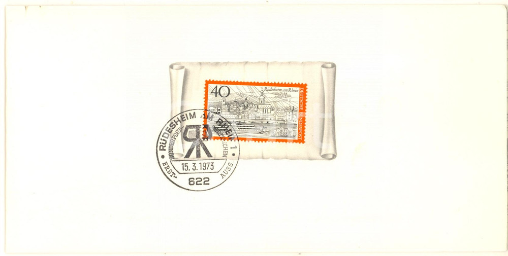 1973 RÜDESHEIM AM RHEIN (GERMANY) Biglietto con francobollo - FDC