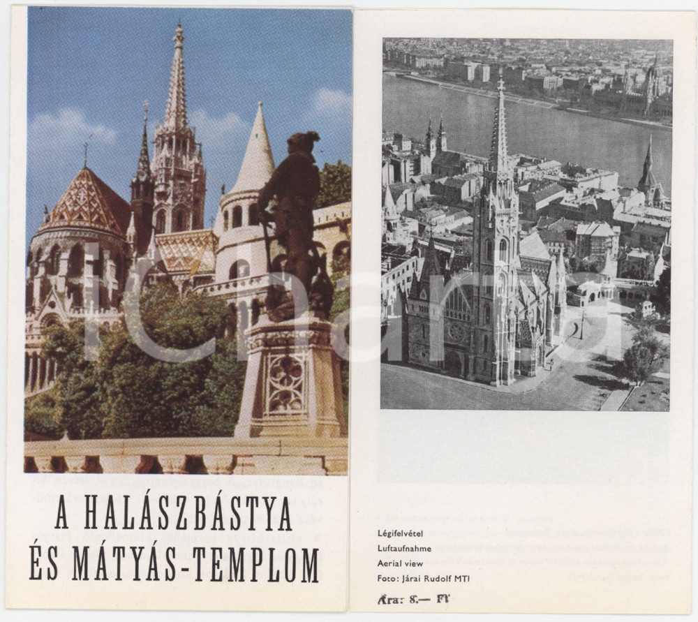1968 TOURISM HUNGARY - BUDAPEST - A HalÃ¡szbÃ¡stya es MÃ¡tyÃ¡s-templom *Brochure Pieghevole d'epoca, illustrato, con mappa a colori al verso.PAGINE: 16 facciate   GOOD/buono  FORMATO: 8x15 cm originale e autentica 1