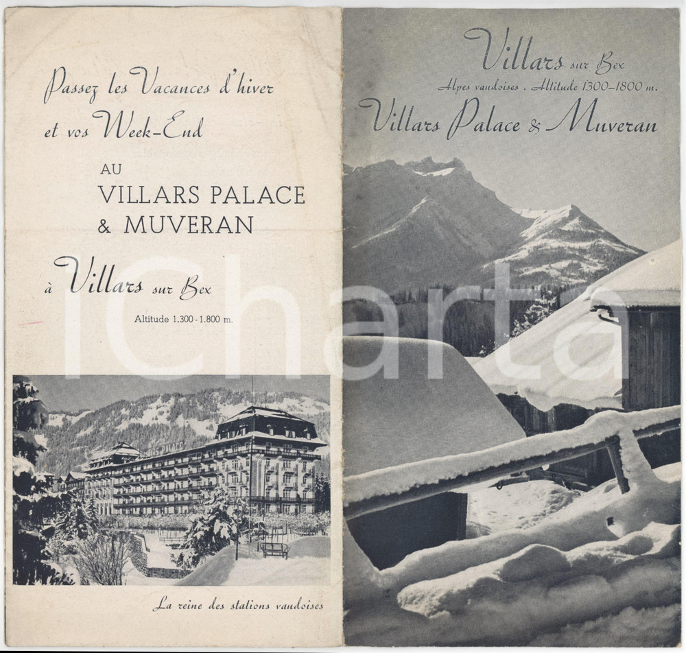 1950 ca VILLARS-SUR-OLLON - Villars Palace & Muvereau - Pieghevole ILLUSTRATO