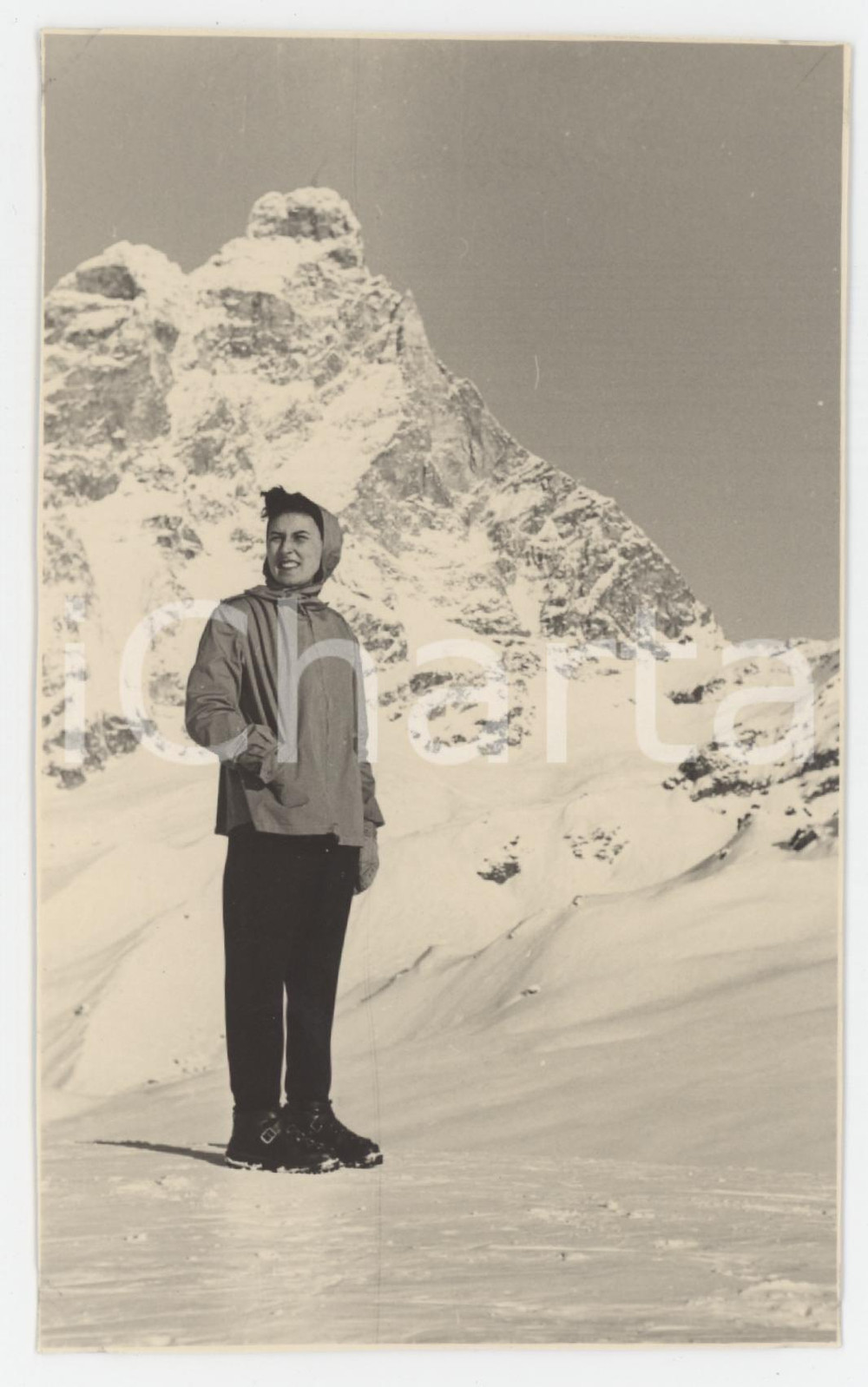 1950 BREUIL - CERVINIA (A0) Ragazza sulla neve - Foto ANONIMA 8x13 cm