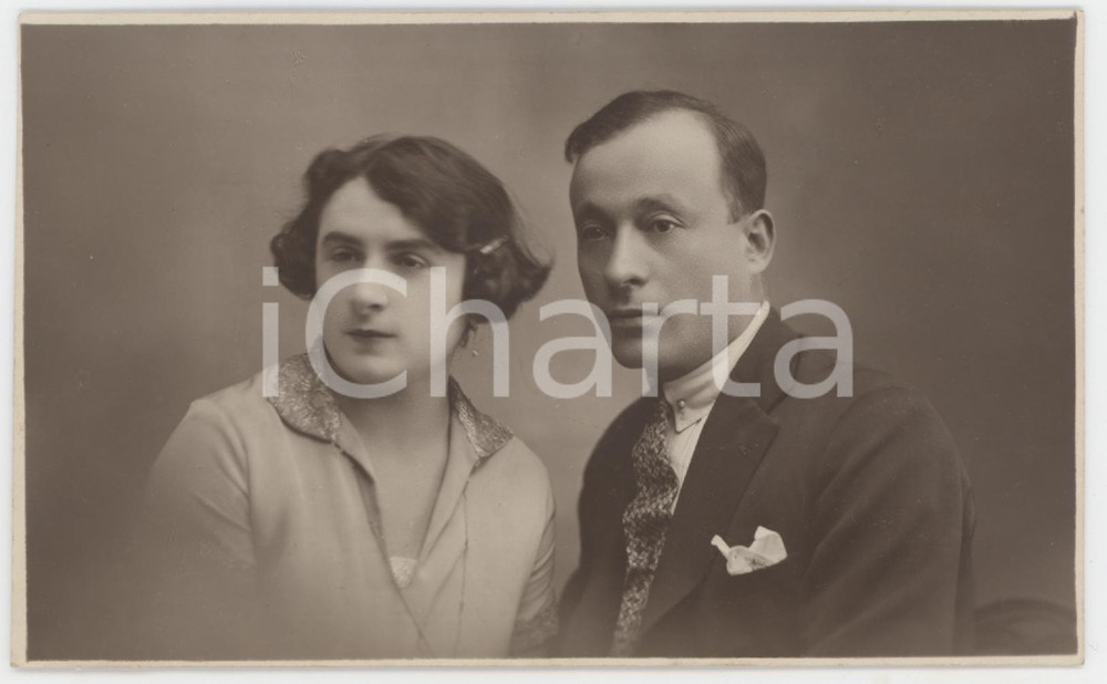 1930 ca ITALIA - COSTUME Coppia di sposi - Foto ANONIMA 13x8 cm