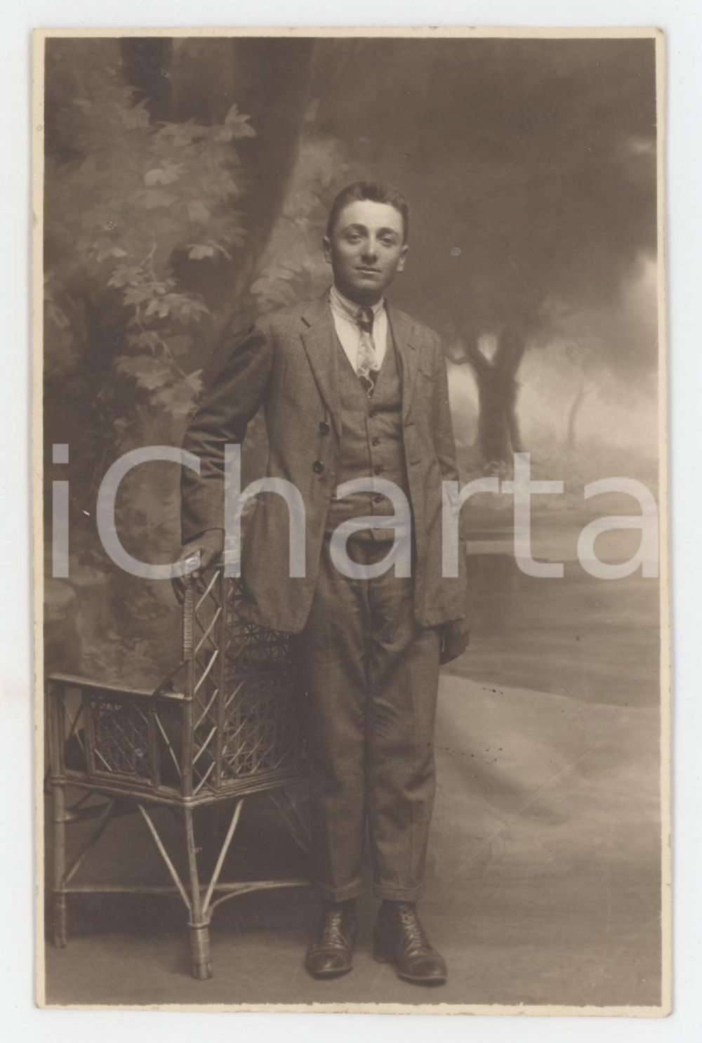 1900 ca CHIERI Ritratto maschile - Fotografia S. CALOSSO 8x13 cm