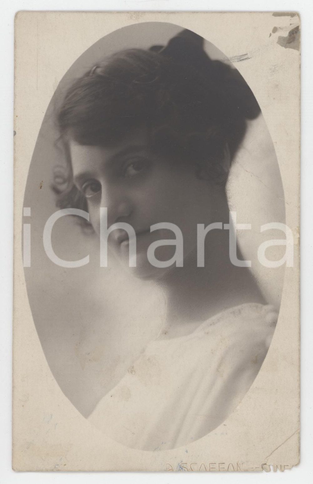 1930 ca CUNEO Ritratto di giovane donna - Fotocartolina Adriano SCOFFONE