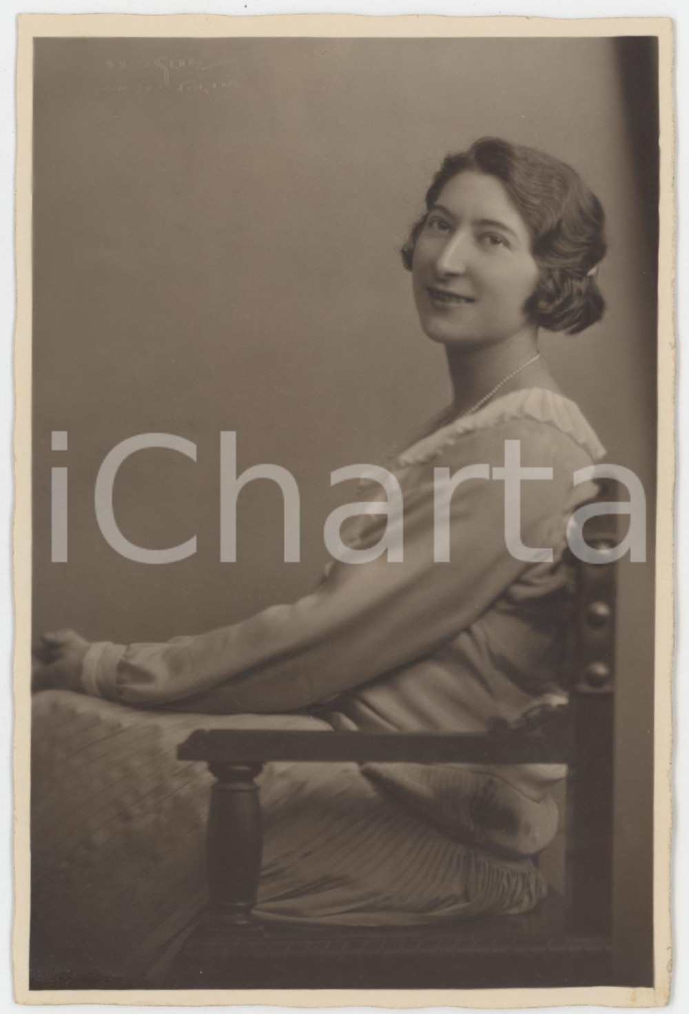 1925 TORINO Studio MASSAGLIA Via Cernaia - Ritratto di donna seduta - Foto ARS