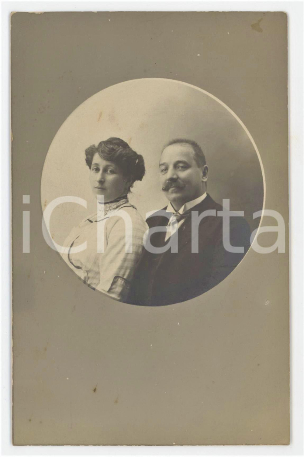 1912 TORINO Ritratto di due coniugi - Fotografia anonima 9x14 cm