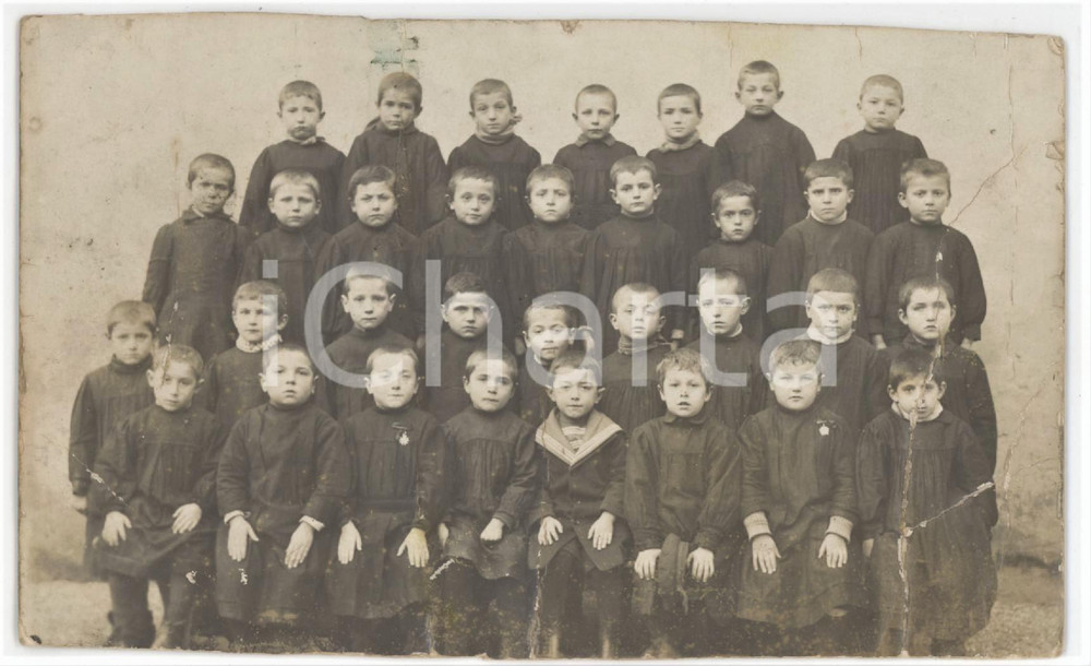 1900 ca ITALIA - SCUOLA Prima classe maschile - Fotografia anonima 14x8 cm