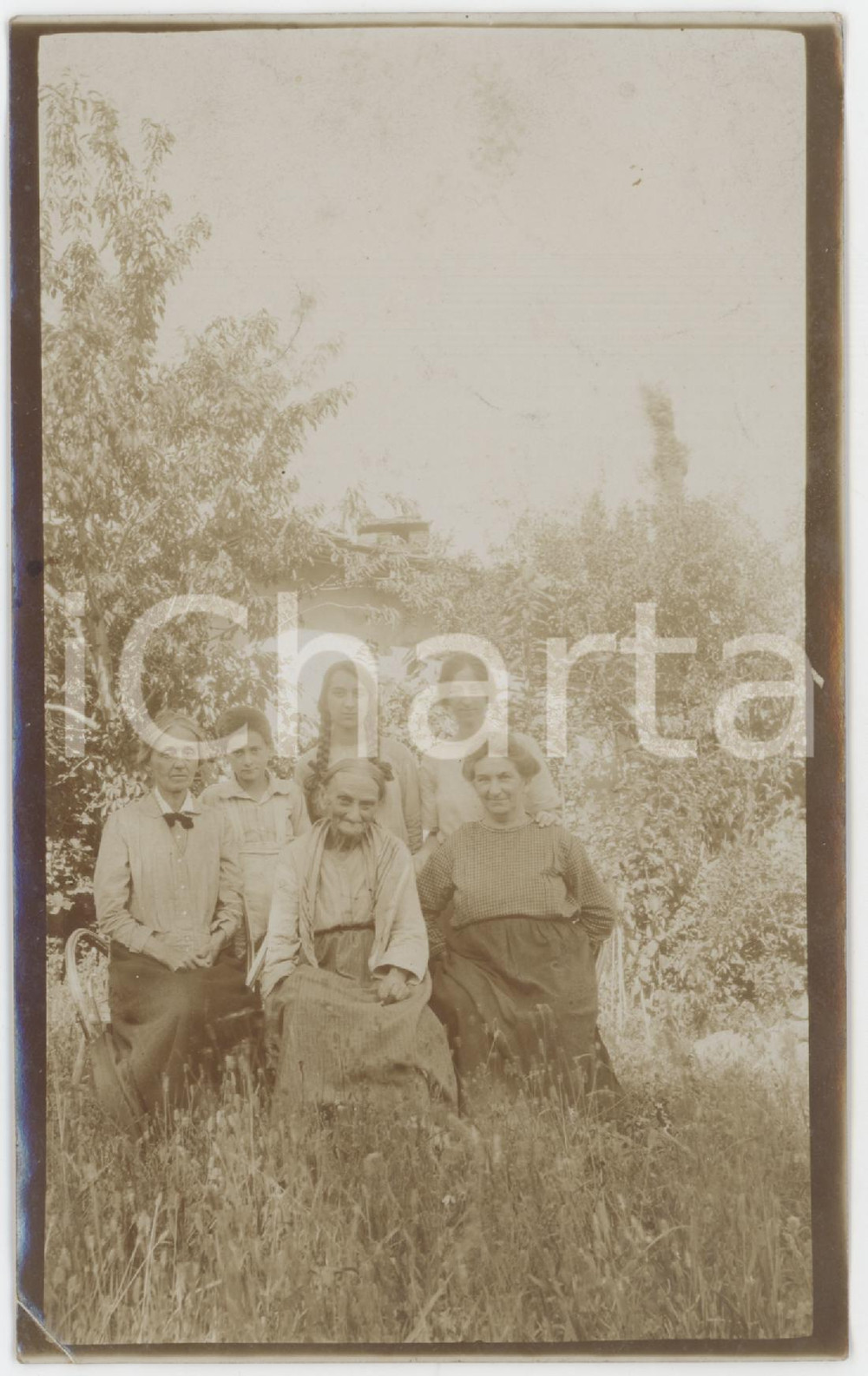 1923 ITALIA Gruppo di donne in un bosco - Ritratto - Foto ANONIMA 9x14 cm
