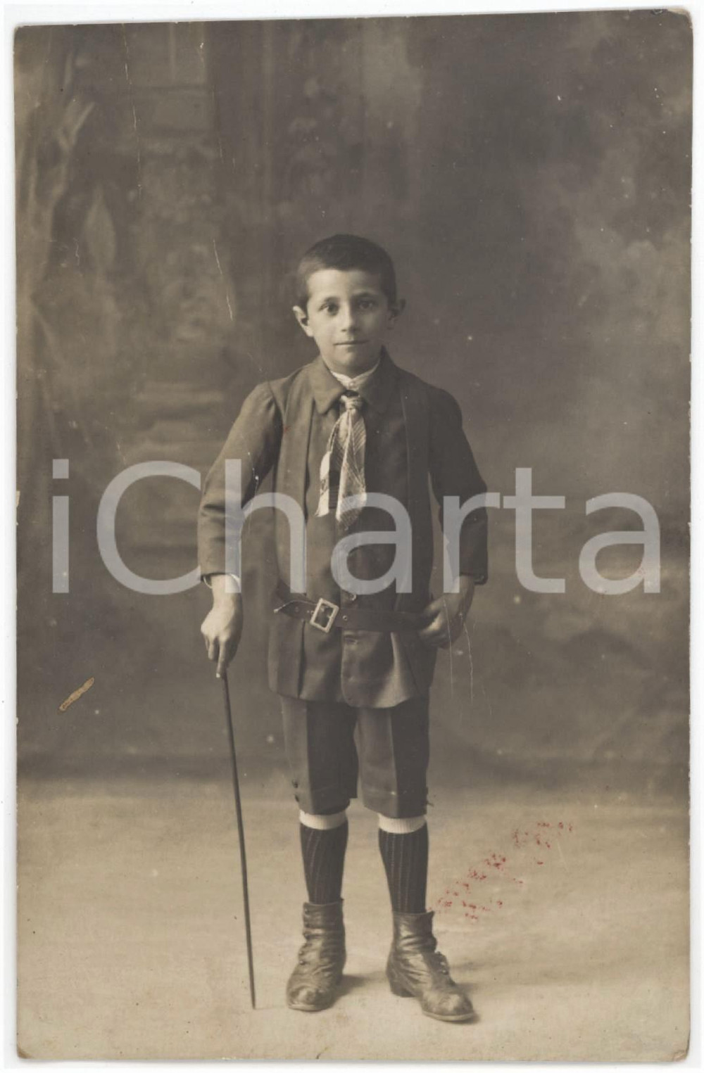1920 ca COSTUME ITALIA - Bambino con cravattino - Ritratto *Foto anonima 9x14 cm