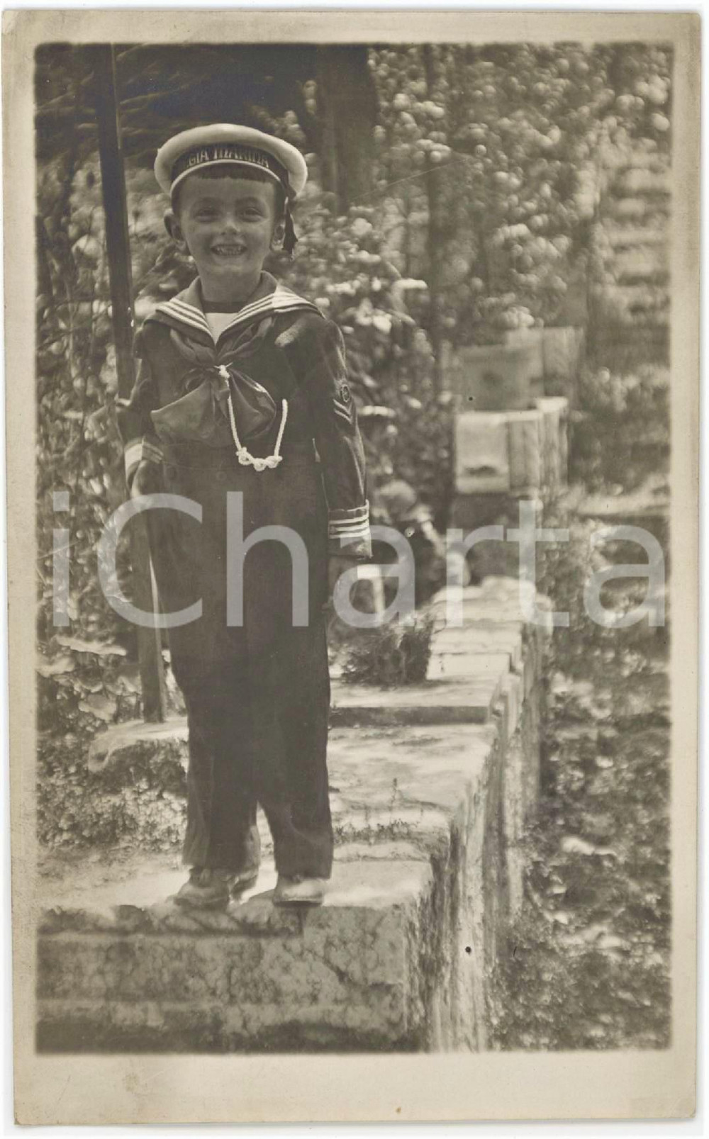 1925 ca COSTUME ITALIA Bambino in divisa REGIA MARINA *Foto anonima 9x14 cm