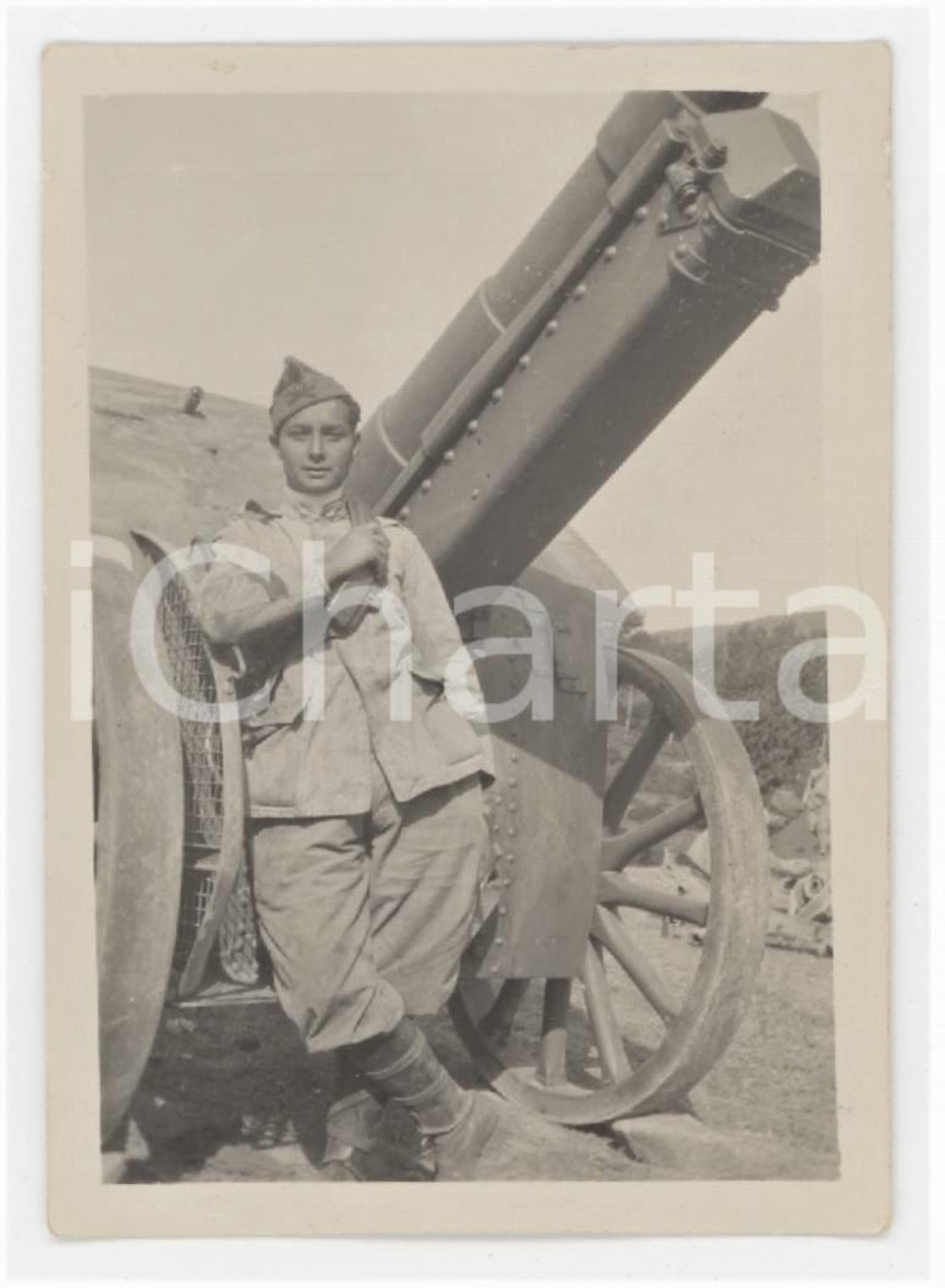 1930 PIETRAMALA - REGIO ESERCITO Soldato in posa con cannone - Foto 5x8 cm