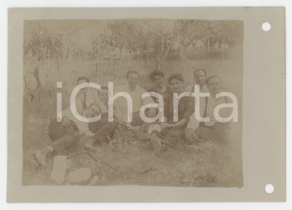 1920 ca ITALIA - COSTUME Gita in montagna - Foto di gruppo 12x9 cm