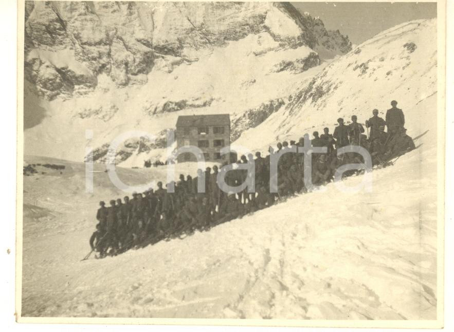 1910 ca ESERCITO - ALPINISMO Battaglione ALPINI sugli sci - Foto 11x8 cm