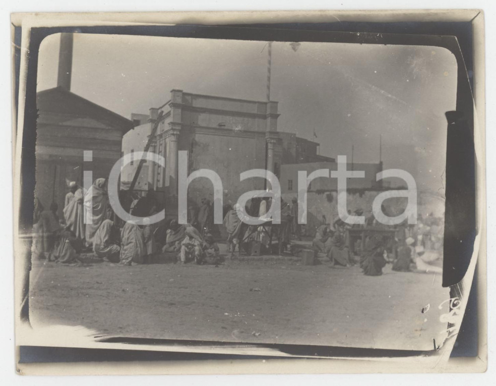 1910 ca LIBIA (?) Un mercato tradizionale - Fotografia 12x9 cm