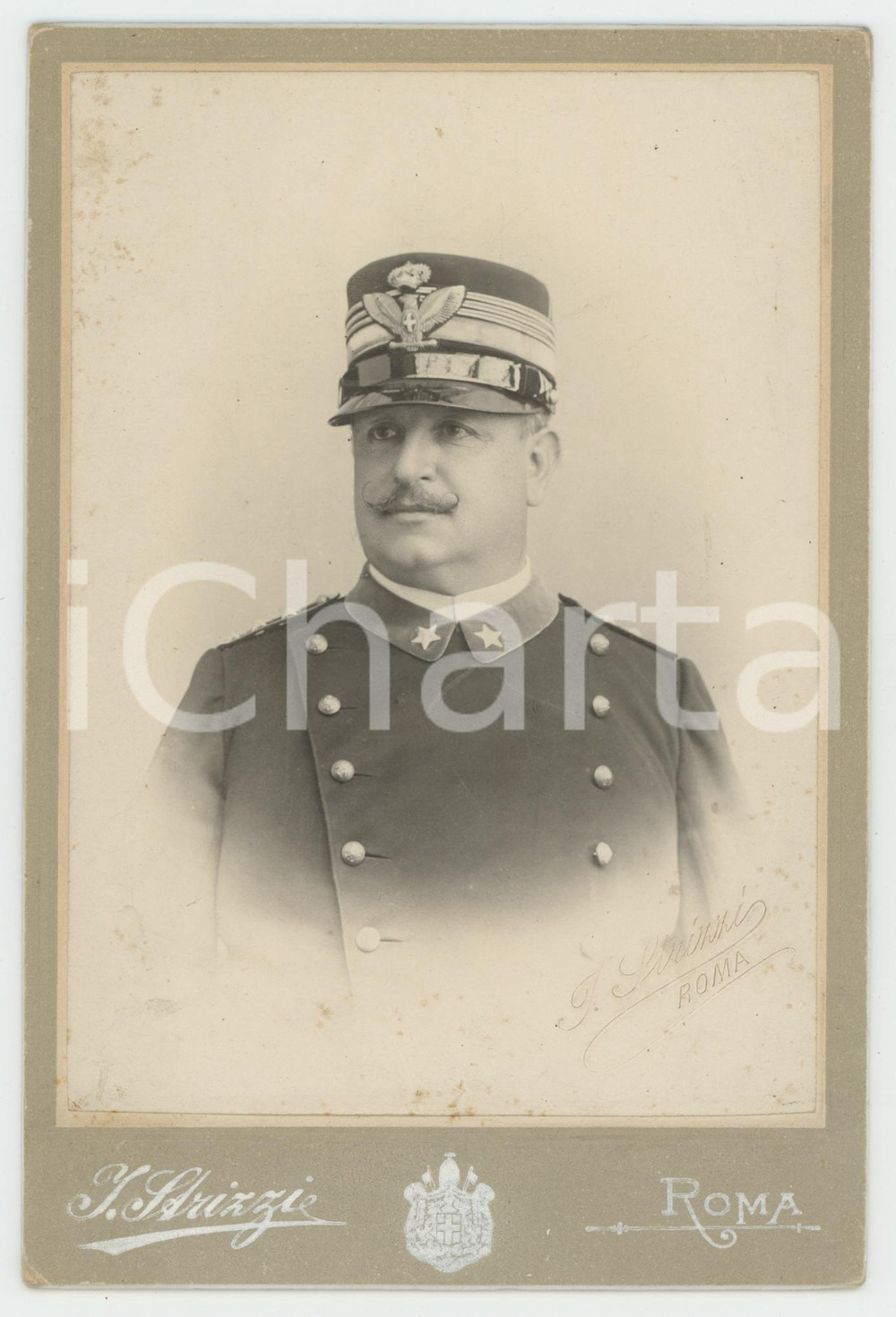 1900 ca ROMA REGIO ESERCITO Ritratto alto ufficiale - Foto Ippolito STRIZZI