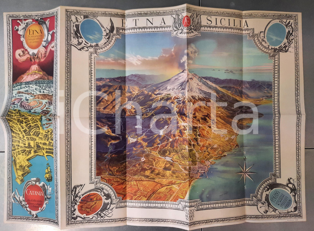 1950 ca TURISMO - ETNA - CATANIA - Pieghevole illustrato