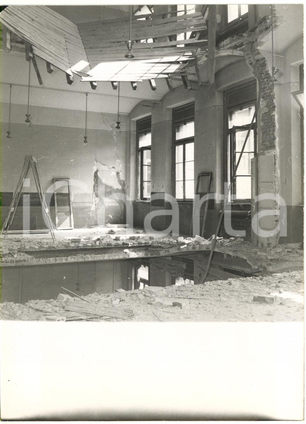 1953 MILANO - Scuole VIA STOPPANI - Crollo pavimentazione (1) Foto 13x18