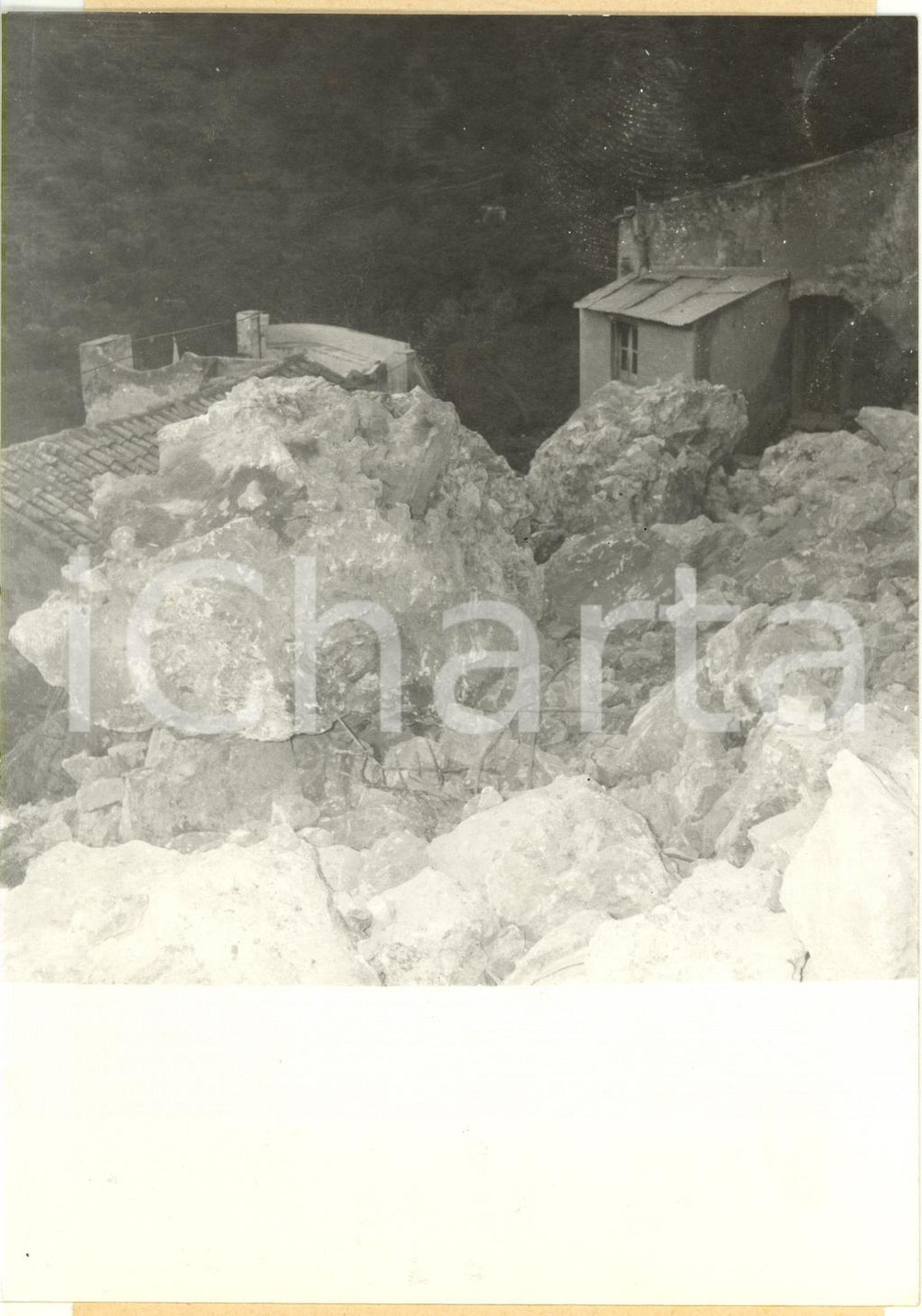 1957 SCALETTA ZANCLEA (ME) Macerie del crollo di un costone roccioso FOTO 13x18