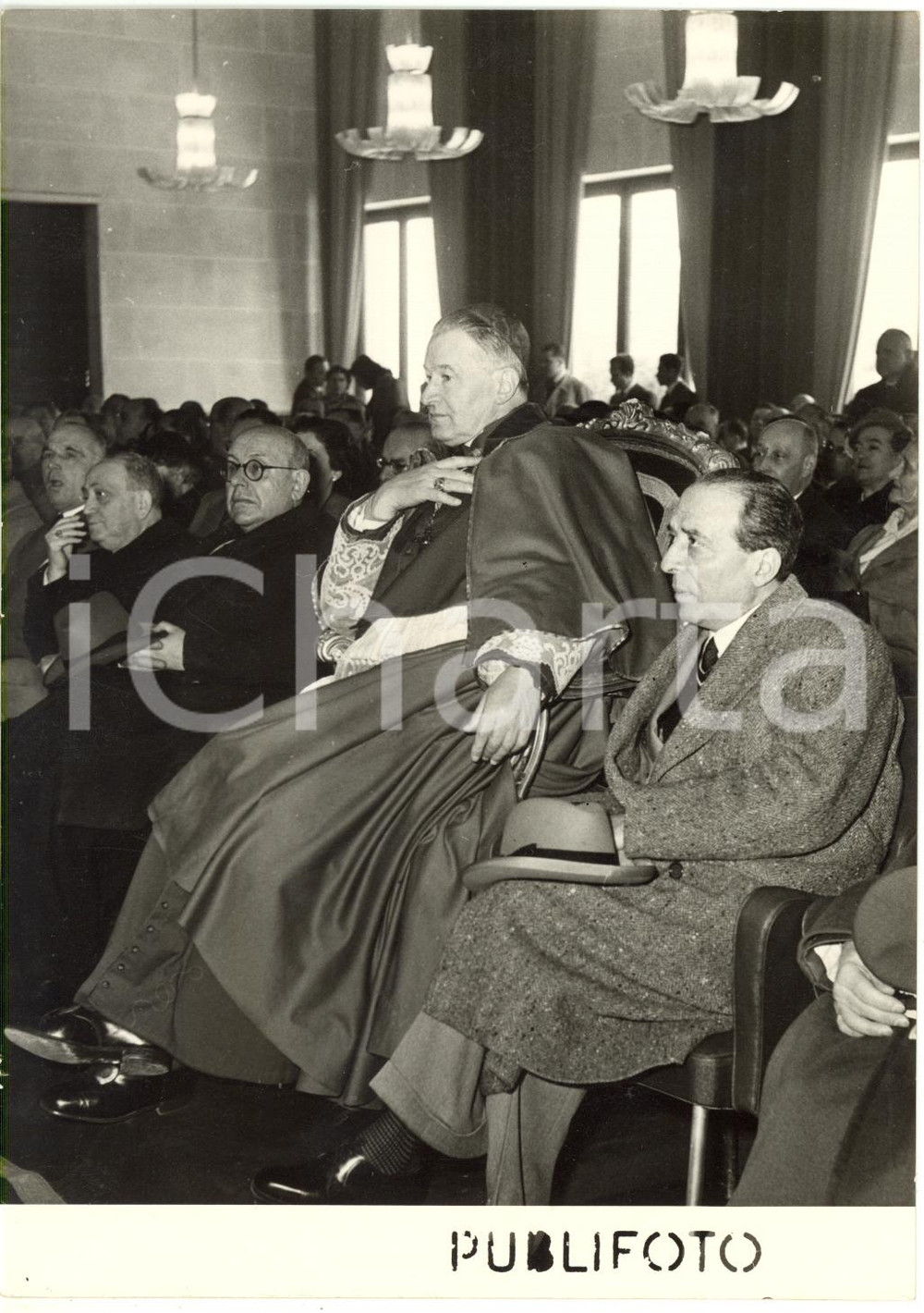 1953 NAPOLI Mostra Oltremare - Cardinal Marcello MIMMI Prefetto Francesco DIANA