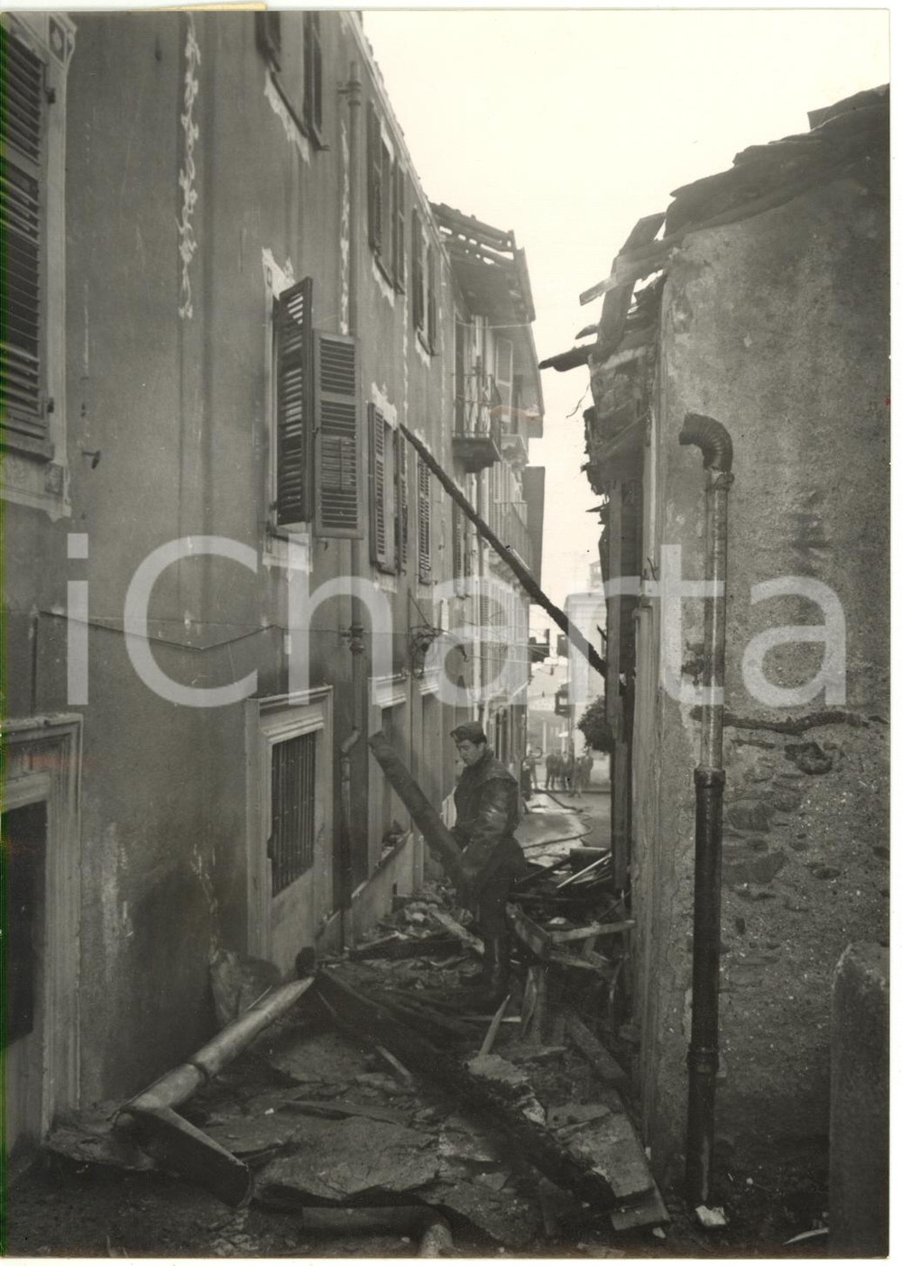 1954 SAINT VINCENT (AO) - Incendio albergo ZERBION - Macerie dell'edificio *Foto