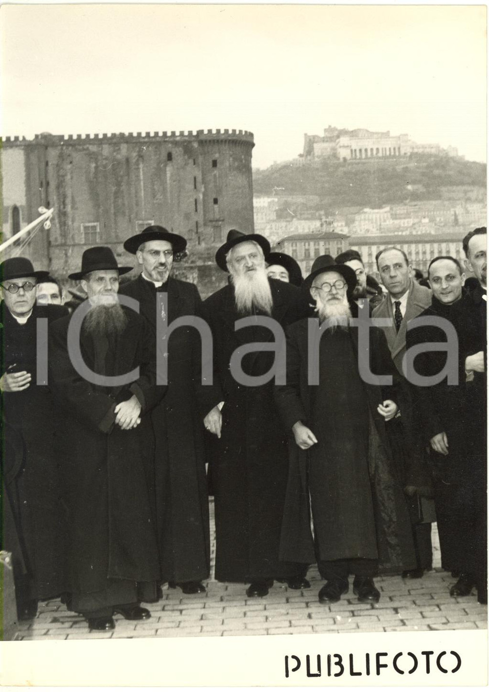 1954 NAPOLI Arrivo mons. Mario CIVELLI e Fulgenzio PASINI - Foto 13x18