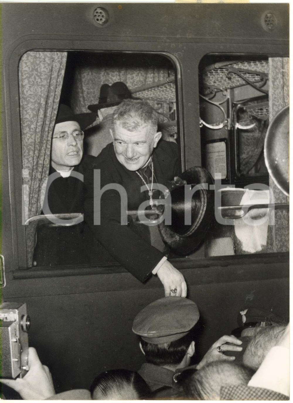 1955 MILANO STAZIONE CENTRALE Arrivo di Monsignor Tarcisio MARTINA - Foto 13x18