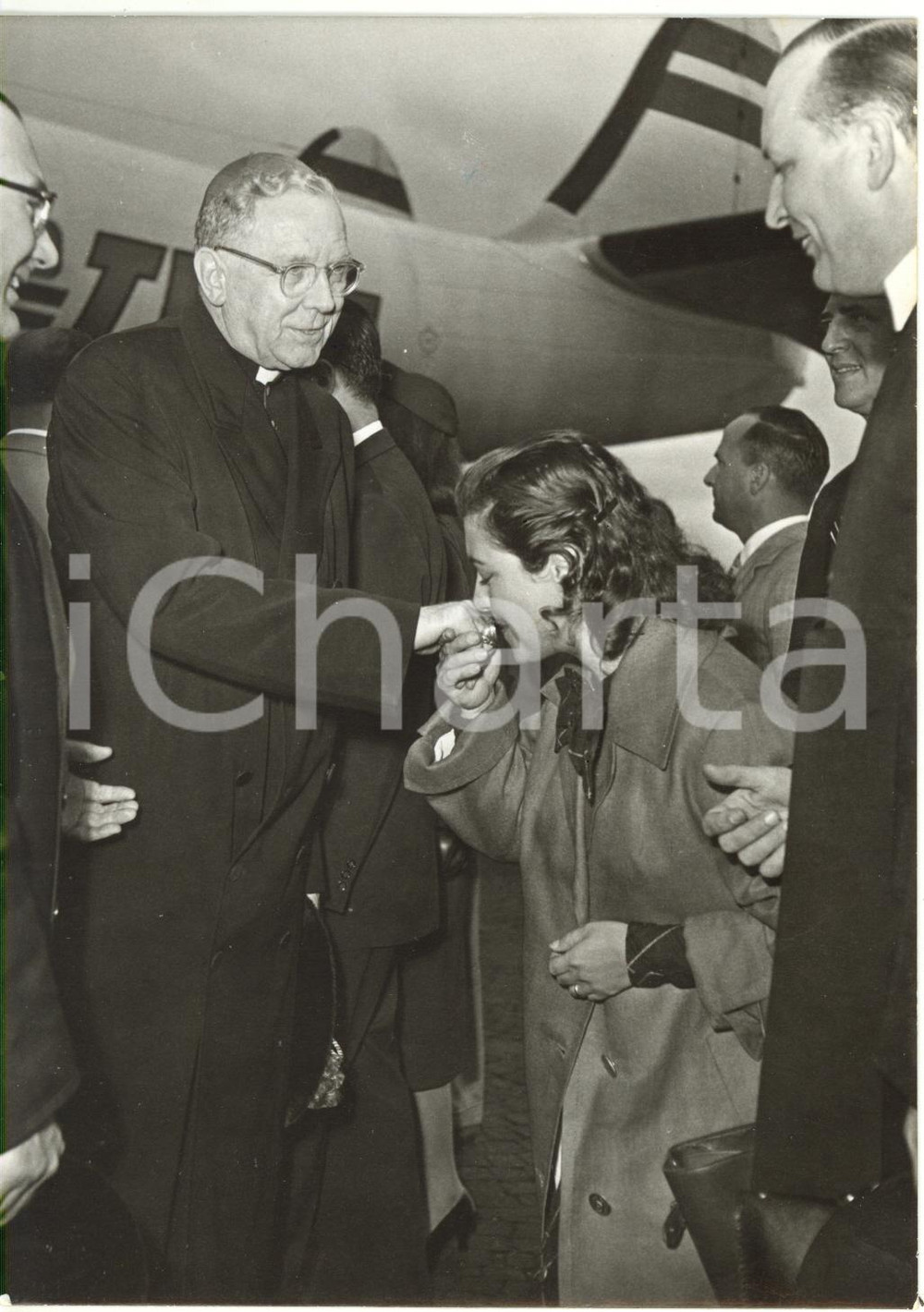 1957 ROMA Aeroporto CIAMPINO - Arrivo del Cardinale James Francis Louis McINTYRE